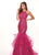 Rachel Allan - 6442 Lace Halter Tulle Mermaid Dress in Pink