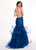 Rachel Allan - 6442 Lace Halter Tulle Mermaid Dress in Blue