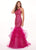 Rachel Allan - 6442 Lace Halter Tulle Mermaid Dress in Pink