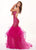 Rachel Allan - 6442 Lace Halter Tulle Mermaid Dress in Pink