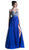 Cinderella Divine - 6443 Beaded A-Line Dress with Slit In Blue