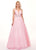 Rachel Allan - 6443 Sequined Embroidered Lace A-Line Gown In Pink