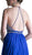 Cinderella Divine - 6443 Beaded A-Line Dress with Slit In Blue