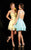 Shorts by Mon Cheri - MCS11615 Dress in Blue and Yellow