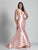 Dave & Johnny - A6447 Ruffled Bateau Mermaid Dress in Pink