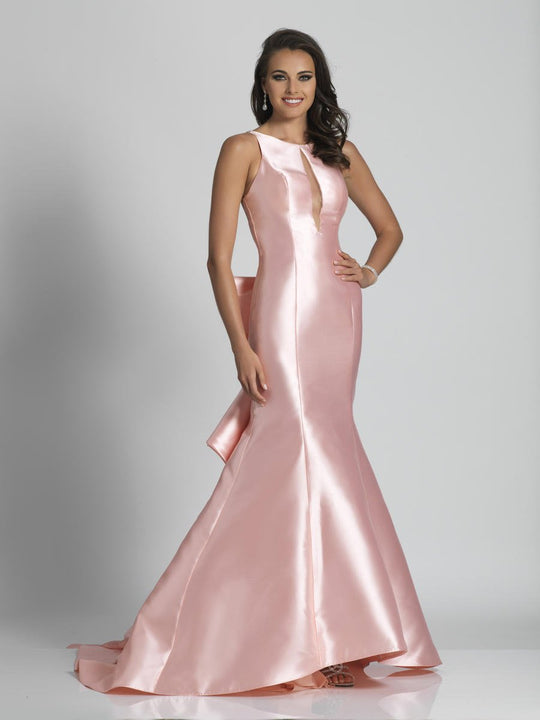 Dave & Johnny - A6447 Ruffled Bateau Mermaid Dress in Pink