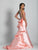 Dave & Johnny - A6447 Ruffled Bateau Mermaid Dress in Pink