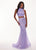 Rachel Allan - 6450 Two Piece Sequined High Halter Trumpet Dress In Purple