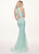 Rachel Allan - 6450 Two Piece Sequined High Halter Trumpet Dress In Green