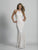 Dave & Johnny - A6450 Sleeveless Halter Sheath Dress in White and Neutral