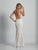 Dave & Johnny - A6450 Sleeveless Halter Sheath Dress in White and Neutral