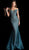 Jovani - Beaded Lace Off-Shoulder Mermaid Evening Gown 64521 In Green