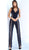 Jovani - 64528 Button Accented V-Neck Jumpsuit In Blue