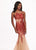 Rachel Allan - 6452 Embellished Halter Jersey Tulle Trumpet Dress In Red