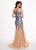 Rachel Allan - 6452 Embellished Halter Jersey Tulle Trumpet Dress In Blue