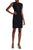 Anne Klein  - 10628902 Cap Sleeves Lace Inset Cocktail Dress in Black