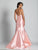 Dave & Johnny - A6453 Bedazzled Deep Sweetheart Mermaid Dress in Pink