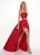 Rachel Allan - 6454 Two Piece Romper with Overlay In Red