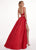 Rachel Allan - 6454 Two Piece Romper with Overlay In Red