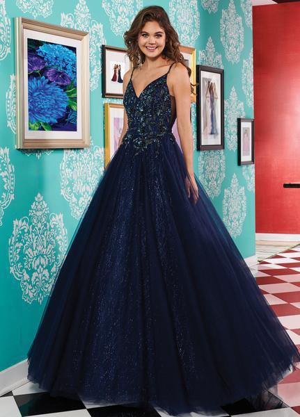 Rachel Allan - 6458 Beaded V-neck Tulle Ballgown