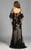 Lara Dresses - Alluring Illusion Bateau Sheer Sheath Gown 32633 in Black and Neutral