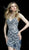 Jovani - 64598 Fully Beaded V-neck Sheath Cocktail Dress in Grey