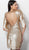 Jovani - 64601 Gold Paillette Cutout Back Fitted Cocktail Dress In Gold