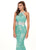 Rachel Allan - 6462 Crystal Embroidered Halter Mermaid Dress In Green