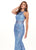 Rachel Allan - 6462 Crystal Embroidered Halter Mermaid Dress In Blue