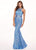 Rachel Allan - 6462 Crystal Embroidered Halter Mermaid Dress In Blue