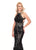 Rachel Allan - 6462 Crystal Embroidered Halter Mermaid Dress In Black