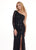 Rachel Allan - 6468 Asymmetrical Evening Gown with Slit In Black