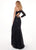 Rachel Allan - 6468 Asymmetrical Evening Gown with Slit In Black