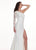 Rachel Allan - 6468 Asymmetrical Evening Gown with Slit In White