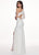 Rachel Allan - 6468 Asymmetrical Neck One Shoulder Long Sleeved Slit Evening Gown - 1 pc White In Size 04 Available