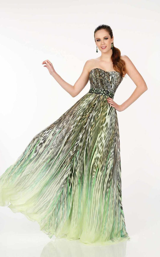 Paris Prom by Mon Cheri - 116749 Long Dress In Mint Multicolor