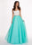 Rachel Allan - 6471 Two Tone Lace Sweetheart Swiss Dot Crepe Ballgown In White and Green