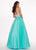 Rachel Allan - 6471 Two Tone Lace Sweetheart Swiss Dot Crepe Ballgown In White and Green