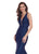 Rachel Allan - 6472 Deep V-neck Jersey Trumpet Dress With Train In Blue