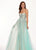 Rachel Allan - 6474 Embroidered Floral Illusion Corset Gown In Green
