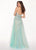 Rachel Allan - 6474 Embroidered Floral Illusion Corset Gown In Green