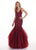 Rachel Allan - 6475 Sequined Plunging Sweetheart Trumpet Gown In Red