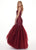Rachel Allan - 6475 Sequined Plunging Sweetheart Trumpet Gown In Red