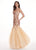 Rachel Allan - 6475 Sequined Plunging Sweetheart Trumpet Gown In Neutral