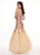 Rachel Allan - 6475 Sequined Plunging Sweetheart Trumpet Gown In Neutral