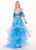Rachel Allan - 6476 Two Piece Cold Shoulders Layered Tulle Gown In Blue