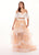 Rachel Allan - 6476 Two Piece Cold Shoulders Layered Tulle Gown In Neutral