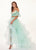 Rachel Allan - 6476 Two Piece Cold Shoulders Layered Tulle Gown In Green