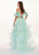 Rachel Allan - 6476 Two Piece Cold Shoulders Layered Tulle Gown In Green