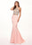 Rachel Allan - 6478 Two Piece Embroidered Satin Mermaid Gown In Pink